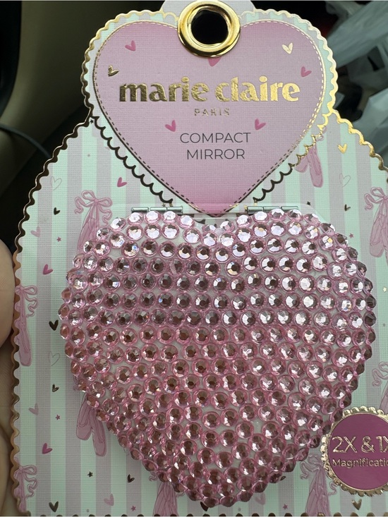 Other - Marie Claire Pink Heart Compact Mirror